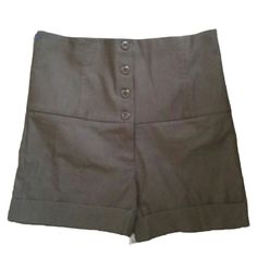 New With Tags Size Large . Taupe/ Brown Ladies Shorts. High Waisted. . 3" Zipper Plus 4 Button Closure. Waist Side To Side 15". Length 15". High Waisted 7". Inseam 4". Side To Side Leg Cuff 11". Leg Cuff Flap Over 2" Rayon , Nylon, Spandex. (Stretchable). These Shorts Makes The Curvesstand Out. ....Bundle And Save On Shipping Cost T2 Clo Green Bin Summer Fitted Bottoms With Rolled Hem, Fitted Bottoms With Rolled Hem For Summer, Fitted Summer Bottoms With Rolled Hem, Button-up Workwear Shorts With Buttons, Fitted Bottoms With Button Closure And Short Inseam, Fitted Cotton Shorts With Buttons, Fitted Button Shorts, Fitted Shorts With Rolled Hem, Workwear Bottoms With Buttons In Short Length