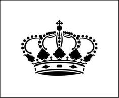 a black and white drawing of a crown