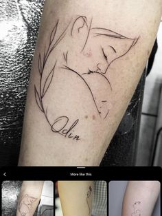 some tattoos that are on someone's leg