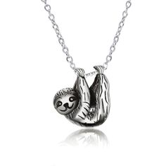 PRICES MAY VARY. 💖 Design: A cute animal necklace from the sloth collection.Made with 925 sterling silver plus oxidation process,classical,cute and fashion.It's fit any occasion. 💖 Material: 925 sterling silver sloth necklace ,hypoallergenic,tarnish resistant,nickel-free,lead-free,cadmium-free,suitable for long-term wear,not contain any allergic element. 💖 Size: The sloth pendant:0.52 inch *0.56 inch, chain Length:18 +2 inch extension chain.Packaging: 1x animal necklace; 1 x polishing cloth a Boys Christmas Gifts, Sloth Necklace, Sloth Jewelry, Sloth Gift, Silver Necklaces Women, Necklace Cute, Cute Sloth, Heart Pendant Gold, Women Gifts