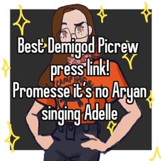 a cartoon character with the caption best - demoed picreww press link promese it's no argan singing adelle