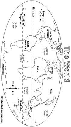 the earth's surface is shown in black and white, with arrows pointing to different locations