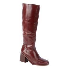 Vince Camuto Sangeti Tall Leather Boot  This tall, full zippered leather boot from Vince Camuto brings classic style with the edge you want in a sophisticated package — classy enough for business and ideal for creating fashion-forward street ensembles.    Good to Know Vince Camuto Boots Outfit, Tall Red Boots, Red Leather Boots, Vince Camuto Boots, Womens Boots Flat, Fall Winter Shoes, Dark Mahogany, Shoe Wishlist, Fall 24