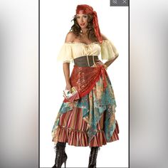 a woman dressed in an old fashion costume