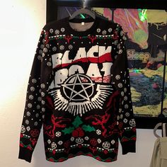 Great Sweater! It Is Size Small But Runs Very Large. Goth Christmas Sweater, Goth Christmas, Funny Sweaters, Black Sabbath, S Crew, Christmas Sweater, Christmas Sweaters, Scoop Neck, Sweaters For Women