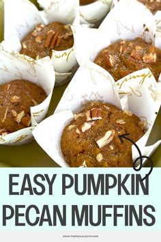 Easy pumpkin pecan muffins in white paper cups. Pumpkin Spice Recipe, Pumpkin Recipe