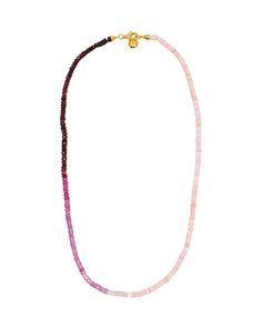 The Voyager Necklace — FRY POWERS Queen Conch Shell, Shell Beaded Necklace, Silk Thread Necklace, Pink Bead Necklace, Shell Beads Necklace, Sapphire Beads, Thread Necklace, Conch Shell, Pink Beads