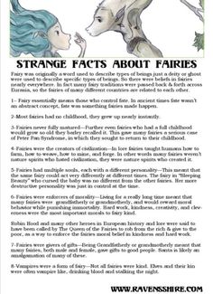 an advertisement for strange fact about fairies, with the caption's description