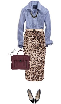 Look Rock, Leopard Skirt, Print Skirt, Stitch Fix Style, Mode Inspiration, Looks Style, Work Attire