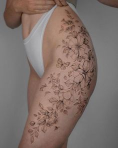 Botanical Tattoo Design, Botanical Tattoos, Mama Tattoo, Small Girly Tattoos, Torso Tattoos, Cross Tattoos For Women