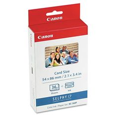 the canon card size is 5x8mm and has a red box on it