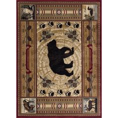 a rug with a bear on it