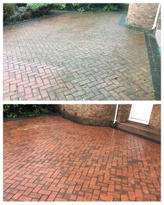 before and after brick patio cleaning