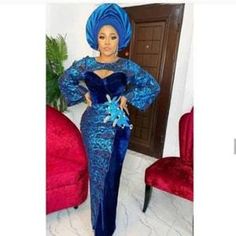 African Lace Asoebi Dress Lace Dress Prom Dress Women's - Etsy Bosnia and Herzegovina Nigerian Lace Styles, African Lace Styles, African Prom Dresses, Lace Gown Styles, Blue Velvet Dress, African Wedding Dress, African Maxi Dresses, Lace Fabrics, African Lace Dresses