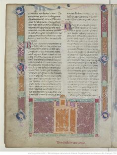 an old book with writing on it and ornate borders around the page, in color