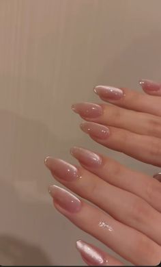 Bridal Gel Nails, Neutral Nail Designs, Asian Nails, Subtle Nails, Pearl Nails, Soft Nails, Sparkly Nails, Neutral Nails, Elegant Nails