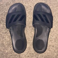 Men’s Adidas Alphabounce Slides Size 12, Black On Black. These Were Never Worn Outside Of The House And Are Nearly Like Brand New. They Feature: Padded Strap Lining Plush Bounce Sole Unit Provides Comfort Cushioning Textured Footbed To Reduce Foot Slippage Adjustable Velcro Strap For A Custom Fit Adidas 3-Stripe Branding Any Questions, Plz Don’t Hesitate To Ask!! Adidas Non-slip Black Slides, Adidas Black Non-slip Slides, Adidas Black Slides With Logo, Black Breathable Synthetic Slides, Adidas Black Slides For Sports, Adidas Black Sporty Slides, Black Adidas Slides With Logo, Black Adidas Logo Slides, Sporty Black Adidas Slides