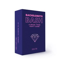 the bachelor bash party game is shown in front of a purple box with pink lettering