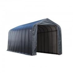 ShelterLogic 16x36x16 Peak Style Shelter, Gray Contemporary Sheds, She Cave, Bulk Storage, Pony Wall, Portable Garage, Small Tractors, Ultimate Garage, Shelter Design, Shed Building