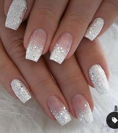 Bridal Nails Wedding, Unghie Sfumate, Ombre Nails Glitter