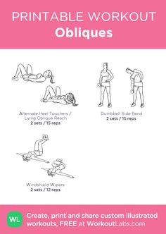 the printable workout guide for women with instructions to do it on her stomach and chest