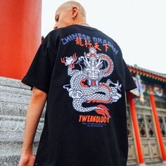 Dragon T Shirt, Dragon Shirt, Harajuku Fashion Street, Shirt Print Design, Chinese Dragon, Shirt Store, Cat Cat