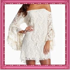 Adorable and super sexy lace dress Sexxxy white lace dress Dresses Chic Off-shoulder Lace Mini Dress, Off Shoulder Lace Dress, Basic Fashion, Lace Tee, Lace Dress With Sleeves, Lace White Dress, Lace Mini Dress, Tee Dress, Tulum