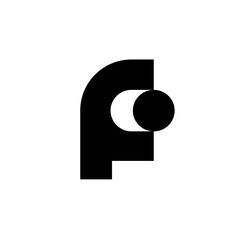 the letter p is shown in black and white