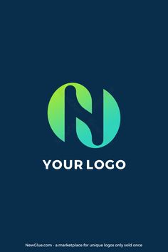 the letter n logo is made up of green and blue circles with an oval shape