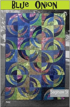 the blue onion quilt pattern is featured in this book, which features an image of circles and