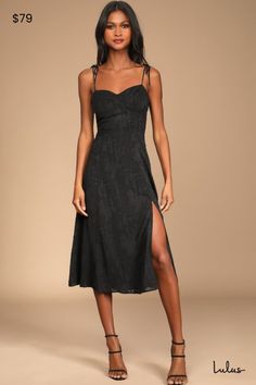 Black Wedding Guest Dresses, Dresses Lulus, Guest Attire, Wedding Attire Guest, Midi Dress Black, Grad Dresses, Floral Jacquard, Jacquard Dress