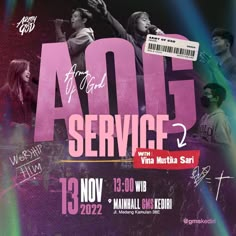 an ad for aog service with the band