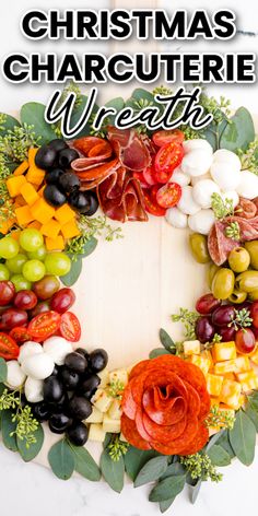 a beautiful christmas charcuterie wreath board on wood table Wreath Charcuterie Board, Wreath Charcuterie, Best Christmas Appetizers, Christmas Charcuterie Board, Christmas Charcuterie, Charcuterie Board Ideas, Christmas Platter, Christmas Recipes Appetizers, Charcuterie Inspiration