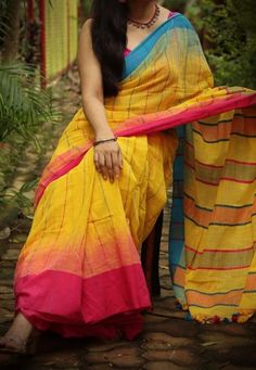 Bengal's Handloom Pure Mercerize Cotton Saree With Blouse-Traditional Saree- Soft Saree-Khadi cotton yellow Saree-Gift For Her  These beautiful Handwoven pure Mercerized cotton Begumpuri Sarees are made up of one of The finest cotton threads. These are fully handcrafted with awesome Begumpuri artwork by Bengal's traditional Weavers. This saree is very soft and breathable. The specialty of this fabric is, it keeps you cool in summer and warm in winter making it one of the finest fabrics materials Festive Multicolor Cotton Saree, Bohemian Cotton Traditional Wear With Handloom Detail, Bohemian Handloom Cotton Traditional Wear, Bohemian Cotton Handloom Traditional Wear, Unstitched Yellow Handloom Blouse Piece, Handloom Yellow Chanderi Blouse Piece, Yellow Chanderi Handloom Blouse Piece, Multicolor Cotton Saree For Puja, Summer Cotton Dupatta With Cutdana