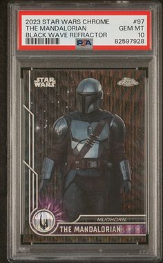 the star wars card is on display