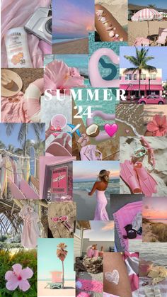 a collage of pink and white pictures with the words summer 2012 written on it