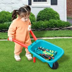 The gardening tools set includes a variety of tools for kids to explore and learn about gardening.. The handles are designed to be comfortable and easy to grip, making them suitable for kids aged 3 and up.. By carrying gardening tools and other things in the wheelbarrow, kids will learn control and gain confidence in their balance.. Trimate Role Play | G6975831690246 Kids Gardening Tools, Tools For Kids, Kids Gardening, Gardening Techniques, Gain Confidence, Garden Tool Set, Kids Imagination, Gardening Gloves, Garden Set