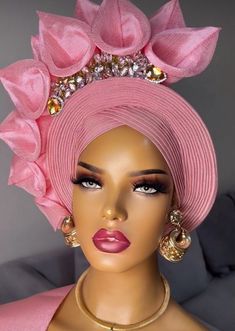 Embellished Auto Gele,gele Hat ,aso-oke Fabric,gele,headwrap,ready-to-wear Gele Autogele Ready Auto Gele African Nigerian Wedding - Etsy Auto Gele Styles, Latest Gele Styles, Autogele Styles, Kids Gown Design, Gele Styles, African Head Dress, Mother Of The Bride Fashion, Stylish Womens Hats