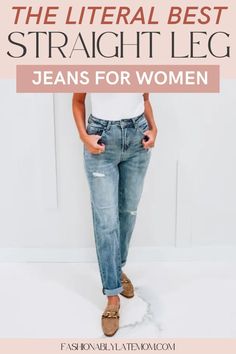 Find out everything you need to know about Women's Jeans and Women's Fashion in this ultimate guide on How to Style Straight Leg Jeans. From casual to chic, you'll learn how to style these must-have Women's Bottoms for any occasion. Get inspired by different outfit ideas to elevate your everyday looks. Best Straight Leg Jeans, Style Straight Leg Jeans, Bodysuit Jeans, Trench Coat Outfit, Coat Outfits, Jeans For Women, Fashion Tips For Women