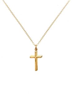 Materials Vintage deadstock vermeil cross charm Gold-filled chain Measurements 16" chain Notes Pendant has a unique shadow, modern twist to the classic everyday cross. Everyday Cross Pendant Charm Necklace, Cross Pendant Necklace With Cable Chain As Gift, Vintage Cross Necklace, Gold Cross Necklace, Gold Cross, Cross Charms, Gold Filled Chain, Cross Necklace, Gold Filled