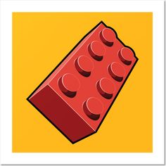 an image of a red lego block on yellow background