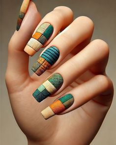 Digital Nail Art, Unique Nail Designs, Colorful Nail Art, Colorful Nail, Dope Nail Designs, Trendy Nail, Fabric Textures, Trendy Nail Design, Unique Nails