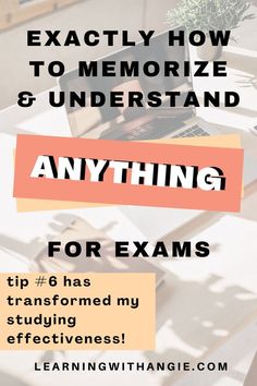 a desk with a laptop on it and the words, how to memoize and understand anything