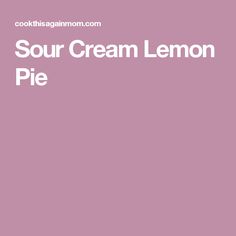 the cover of sour cream apple pie