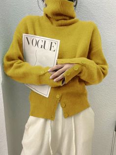 White Daily Long sleeve Turtleneck Regular Fit Sweater | stylewe Camo Jacket Women, Yellow Turtleneck, Buy Sweaters, Ladies Turtleneck Sweaters, Yellow Sweater, Long Sleeve Turtleneck, Women Sleeve, White Sweater, Fitted Sweater