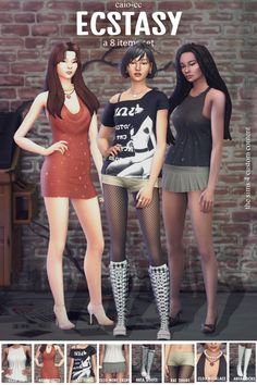 Explore these amazing Sims 4 CC clothes at number 15 on my Sims 4 CC clothes packs list! This collection has it all—casual and edgy styles with tops, mini skirts, dresses, boots, and trendy accessories, giving your Sim endless fashion choices. From cozy sweaters to stylish jeans and pants, you’ll find the perfect pieces for both male and female Sims. Every item is Maxis Match and organized in Sims 4 CC packs—essential for any CC lover’s folder! Maxis Match Tops, Sims 4 Realistic, Underground Party, 2000s Alt, Sims 4 Toddler Clothes, Pelo Sims, Sims 4 Mm Cc, Tumblr Sims 4