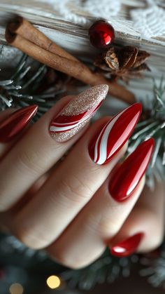 Stand out this holiday season with these Christmas Nails Unique ideas that are anything but ordinary! From classic Chistmas Nails to creative Gingerbread Nails Acrylic, we’ve got all the inspo you need. 🎅✨ Add a sweet twist with Gingerbread Nail Designs and Gingerbread Nail Art that’ll make your nails look good enough to eat! For a festive flair, try bold Red Nail Designs or mix it up with intricate Xmas Nail Designs. These Themed Nail Art ideas are sure to turn heads at every holiday party. ... Nail Christmas, Red Christmas Nails, Holiday Nail Designs, Nail Shimmer