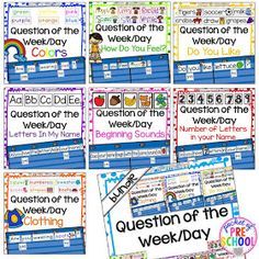 a bunch of question cards for the week of the week