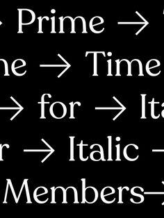 the words prime time are written in white on a black background with arrows pointing to different locations