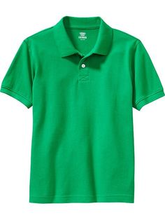 Boys Uniform Pique Polos. Target has some green boys polos for $8 from size 4/5 to 14/16 Khaki Uniform Pants, Boys Khaki Pants, Green Boys, School Uniform Kids, Boys Uniforms, Boys School Uniform, Uniform Pants, Boys Shirts